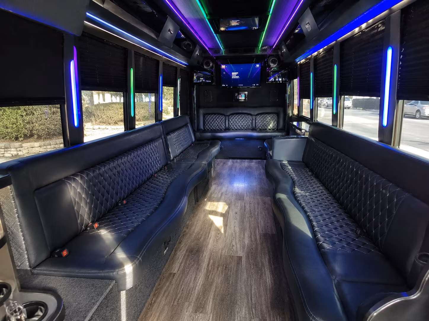 cerritos 15 passenger party bus interior
