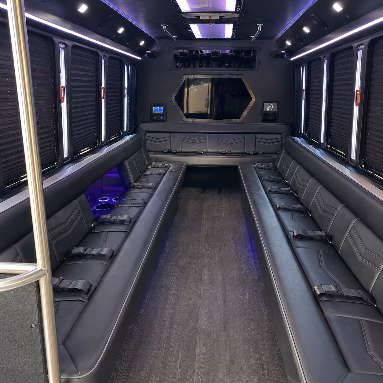 cerritos 18 passenger party bus interior