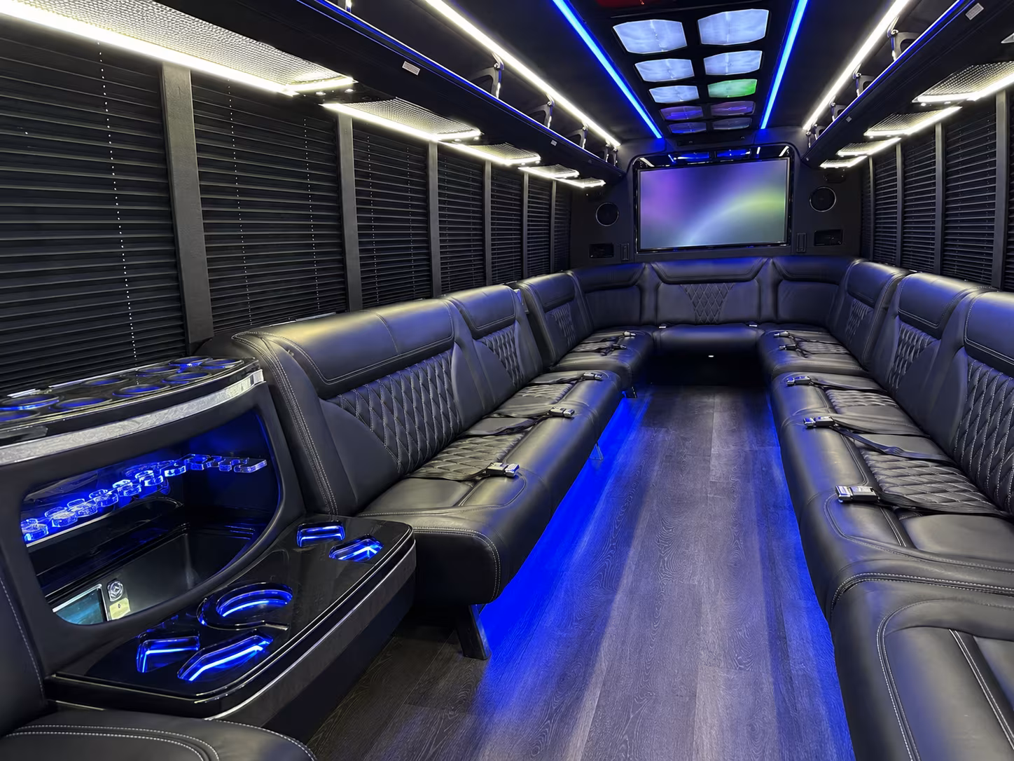cerritos 20 passenger party bus inside