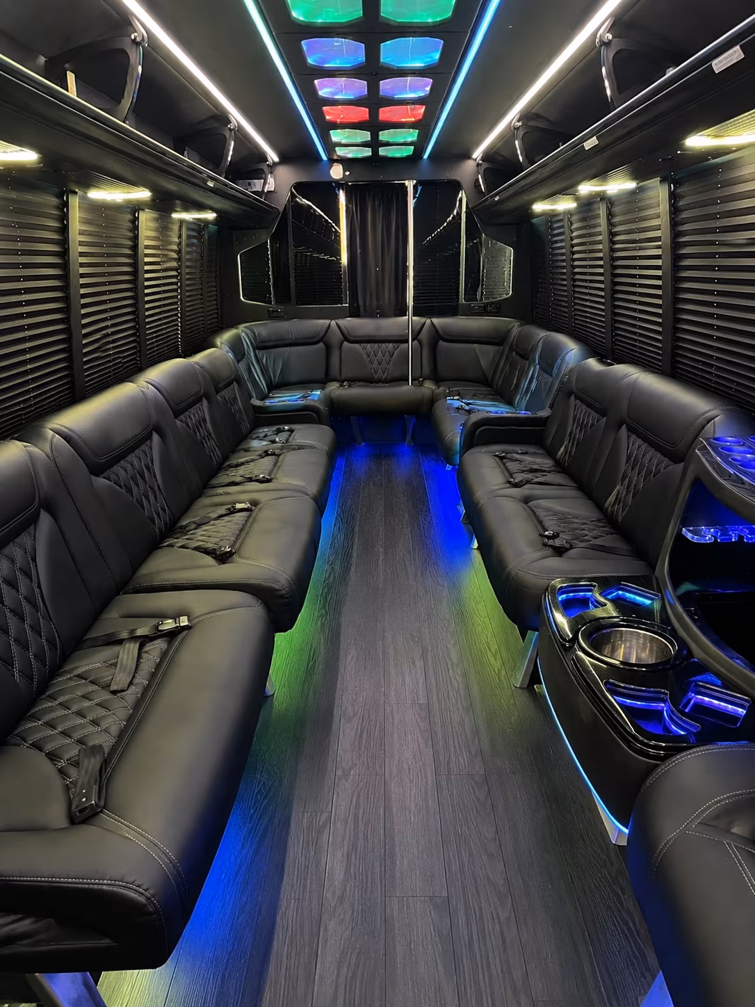 cerritos 20 passenger party bus interior