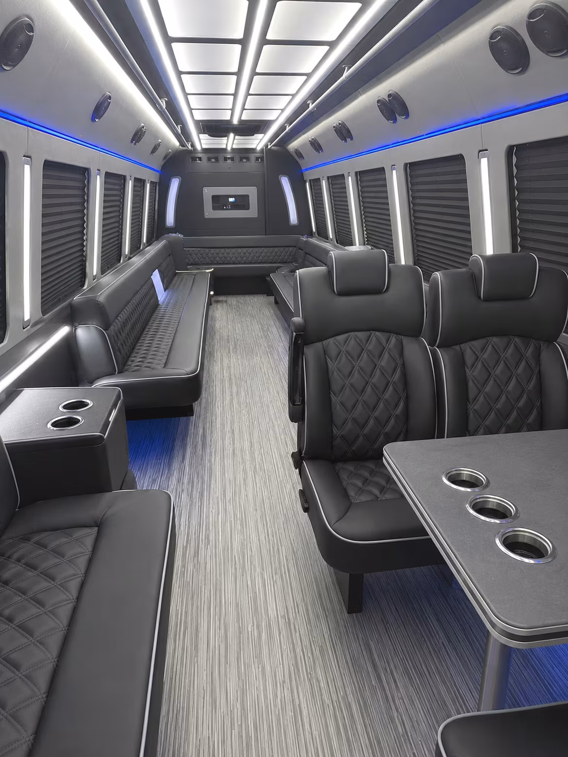 cerritos 25 passenger party bus inside