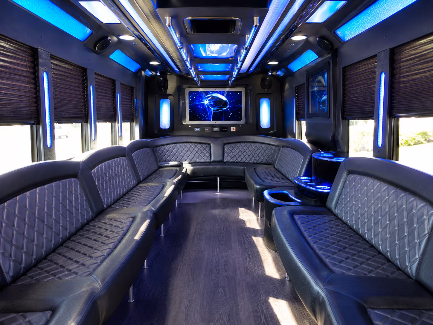 cerritos 28 passenger party bus inside