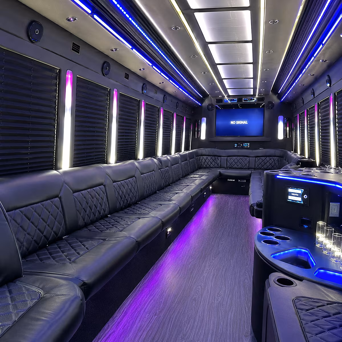 cerritos 30 passenger party bus inside