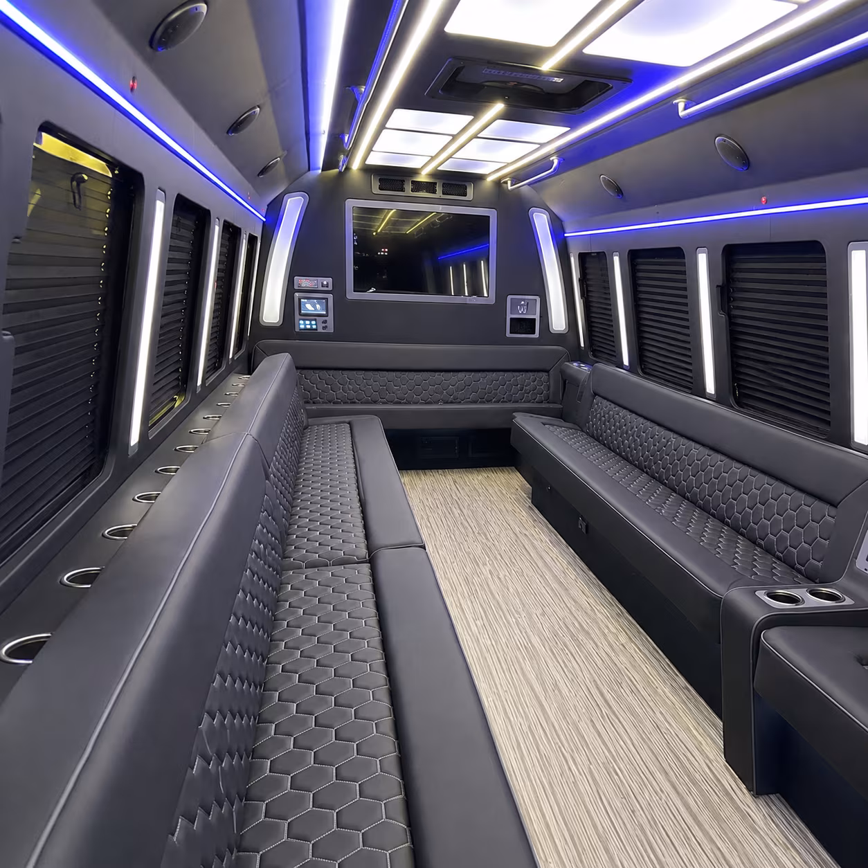 cerritos 40 passenger party bus inside