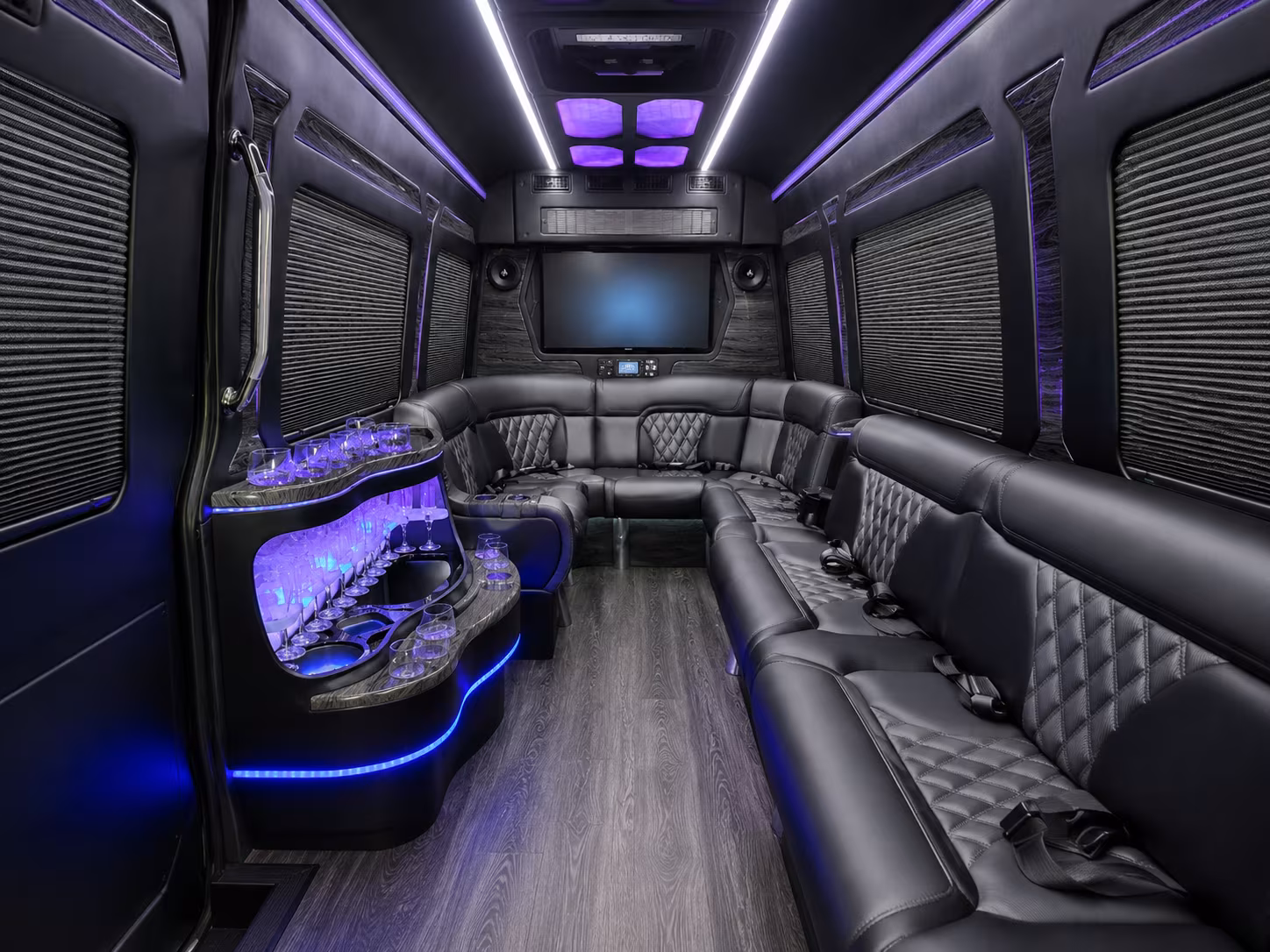 cerritos 50 passenger party bus inside