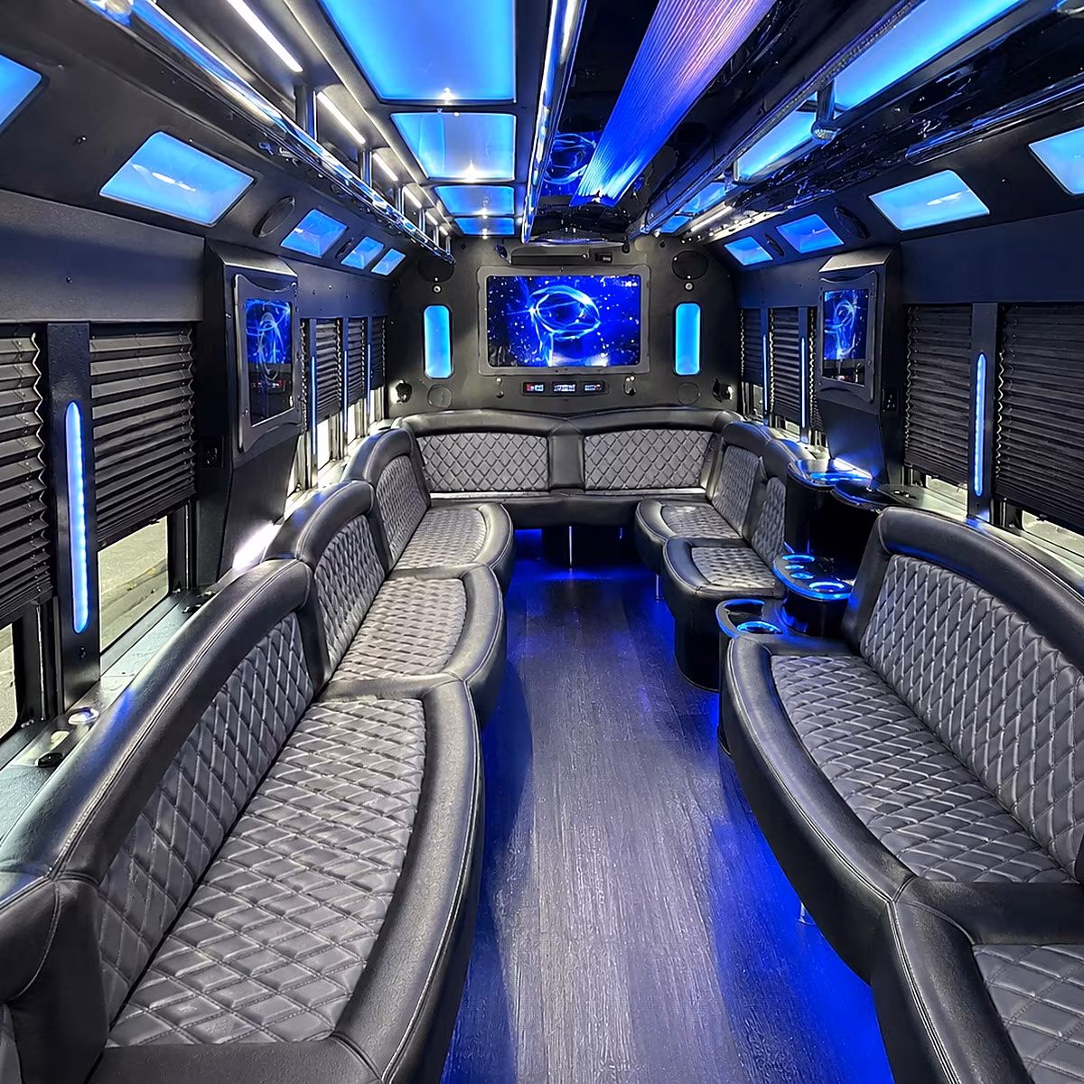 cerritos 50 passenger party bus interior