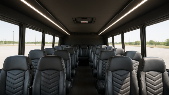 Interior of Charter Bus Company Cerritos's 35 Passenger Minibus in Cerritos