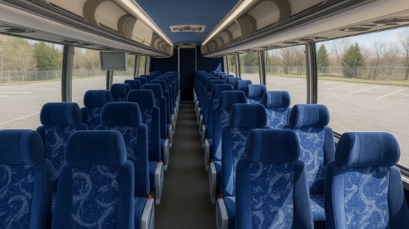 Interior of Charter Bus Company Cerritos's 55 Passenger Charter Bus in Cerritos
