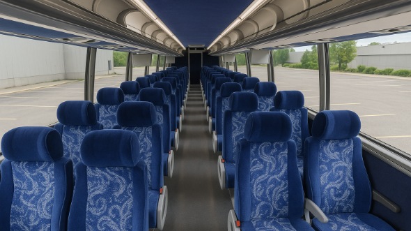 Interior of Charter Bus Company Cerritos's 56 Passenger Charter Bus in Cerritos
