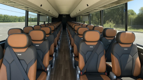 cerritos 50 passenger charter bus inside