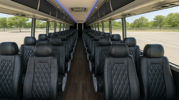 cerritos 55 passenger charter bus inside