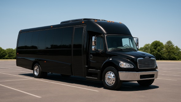 Exterior of Charter Bus Company Cerritos's Party Bus in Cerritos