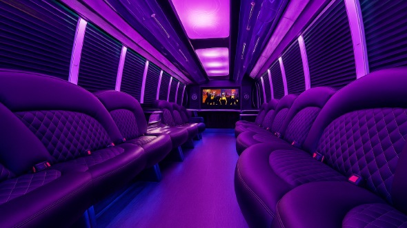 Interior of Charter Bus Company Cerritos's Party Bus in Cerritos