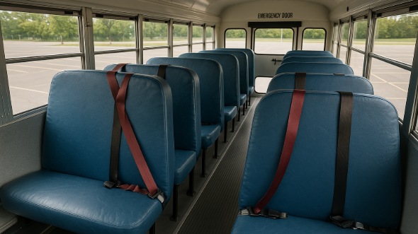 Interior of Charter Bus Company Cerritos's School Bus in Cerritos