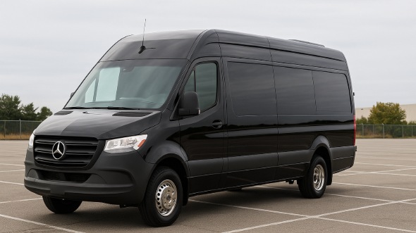 Exterior of Charter Bus Company Cerritos's Sprinter Limo in Cerritos
