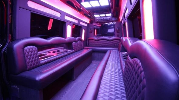 Interior of Charter Bus Company Cerritos's Sprinter Limo in Cerritos
