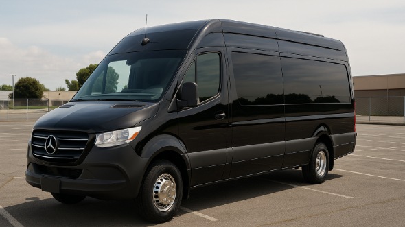 Exterior of Charter Bus Company Cerritos's Sprinter Van Rental With Driver in Cerritos